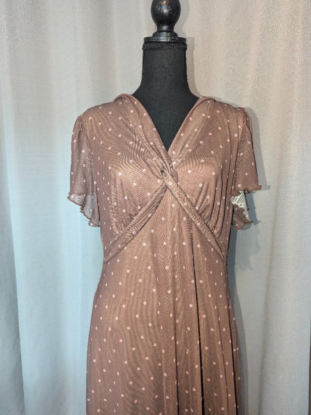 Women’s Dusty Rose Polka Dot Wrap Dress